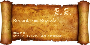 Rosenblum Rezső névjegykártya